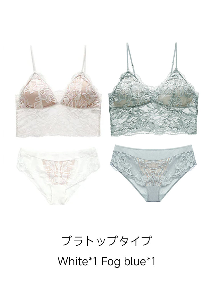 【ノンワイヤー】美背中 花柄レース ノンワイヤーブラセット