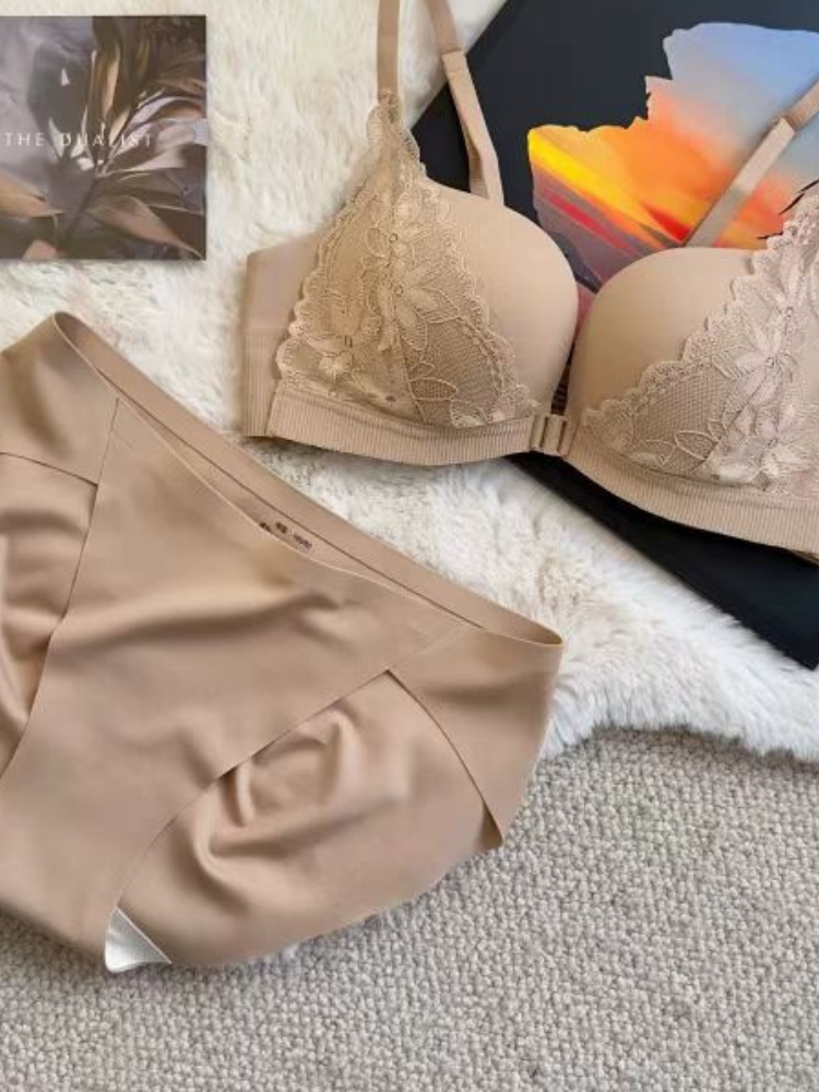 【ノンワイヤー】フロントホック ブラ＆ショーツ