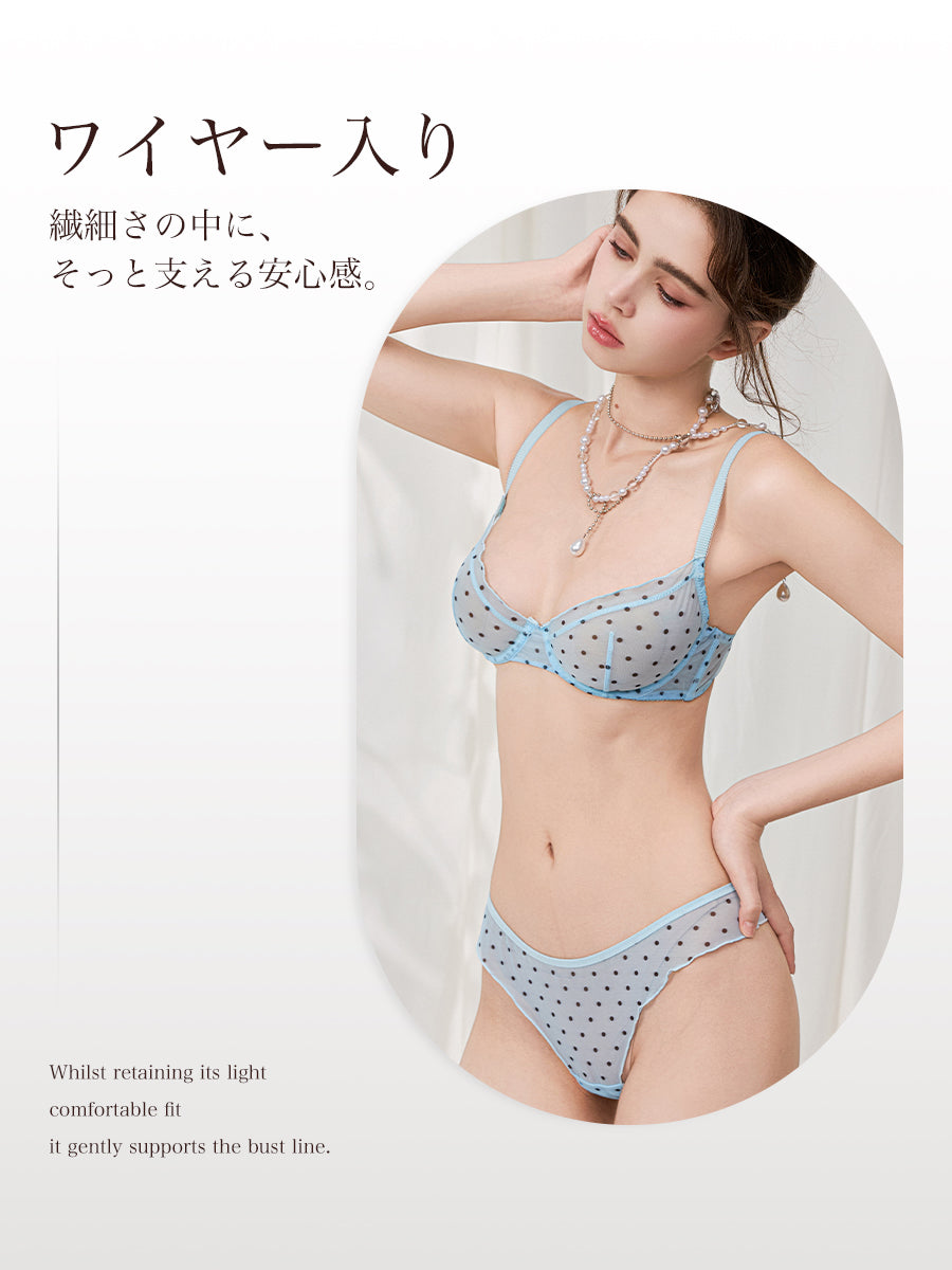 【Blossom】シアーメッシュ 花咲くノンパテッドブラ＆ショーツ