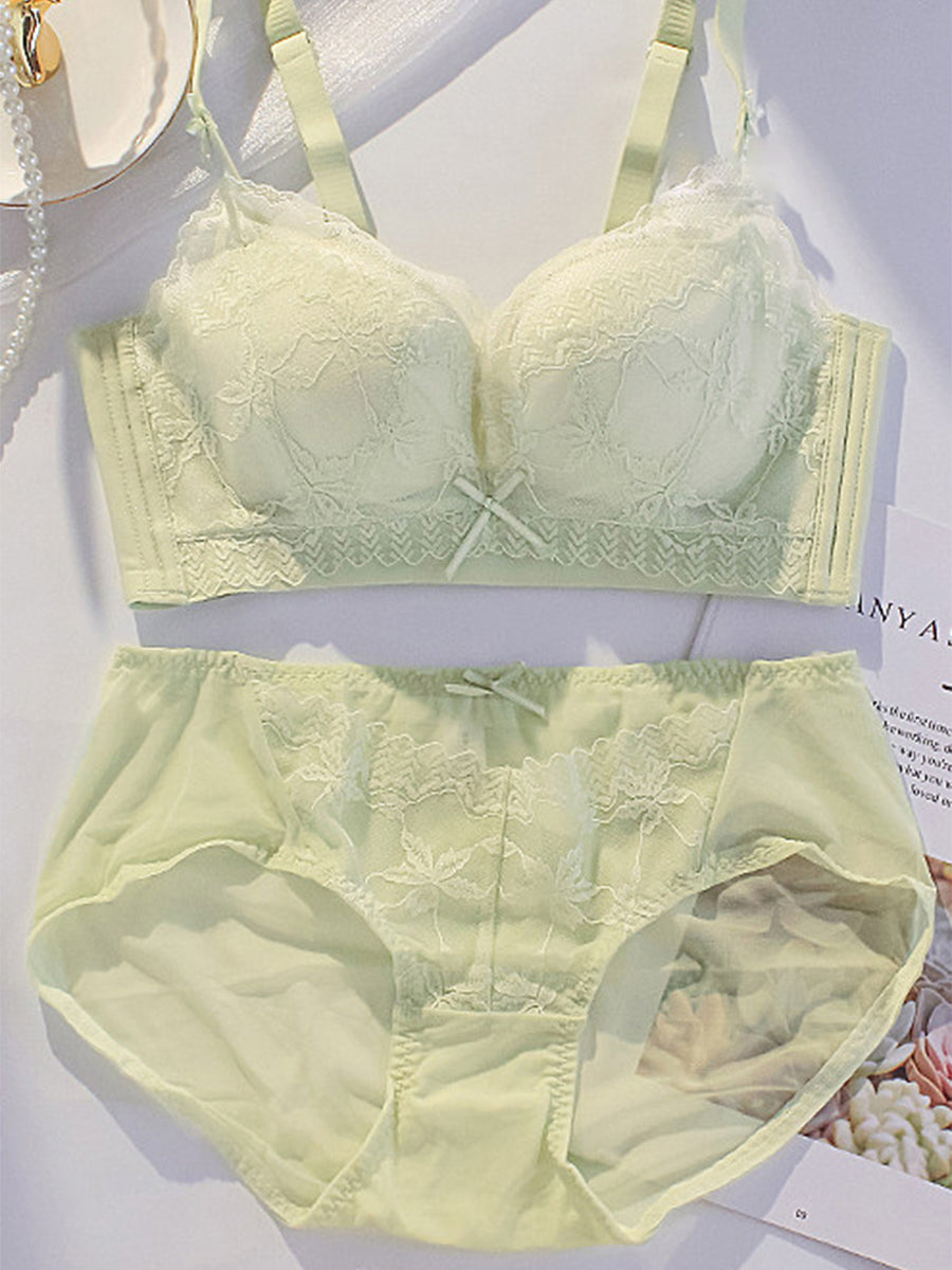 【Shape Fit】総レース ノンワイヤー ふっくら美胸ブラ