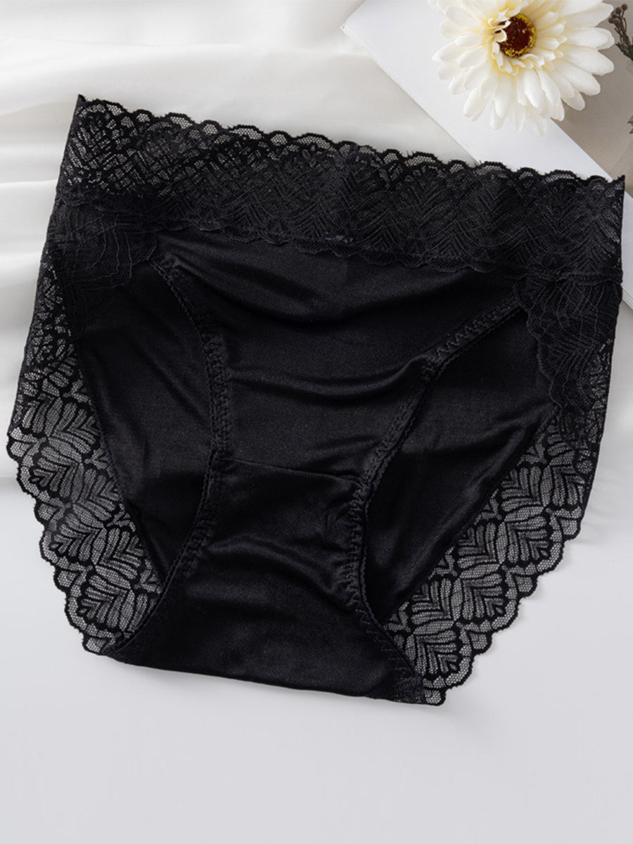 【Silky Comfort】贅沢シルク 総レースブラ ペアショーツ