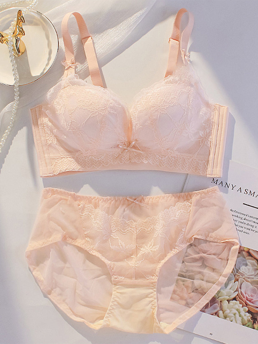【Shape Fit】総レース ノンワイヤー ふっくら美胸ブラ