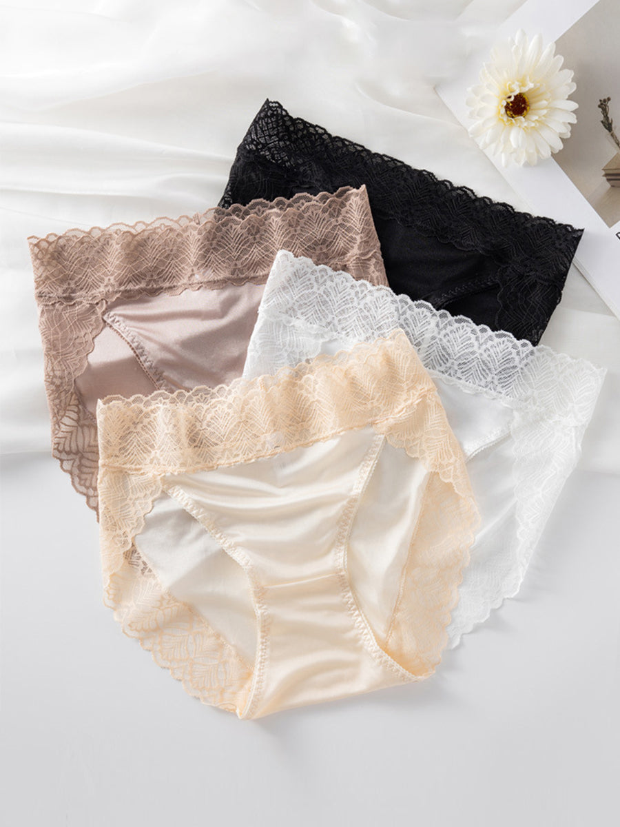 【Silky Comfort】贅沢シルク 総レースブラ ペアショーツ