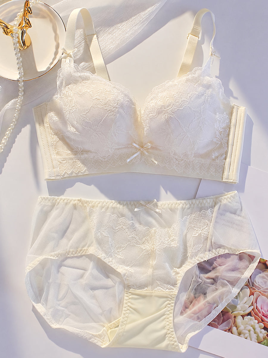 【Shape Fit】総レース ノンワイヤー ふっくら美胸ブラ