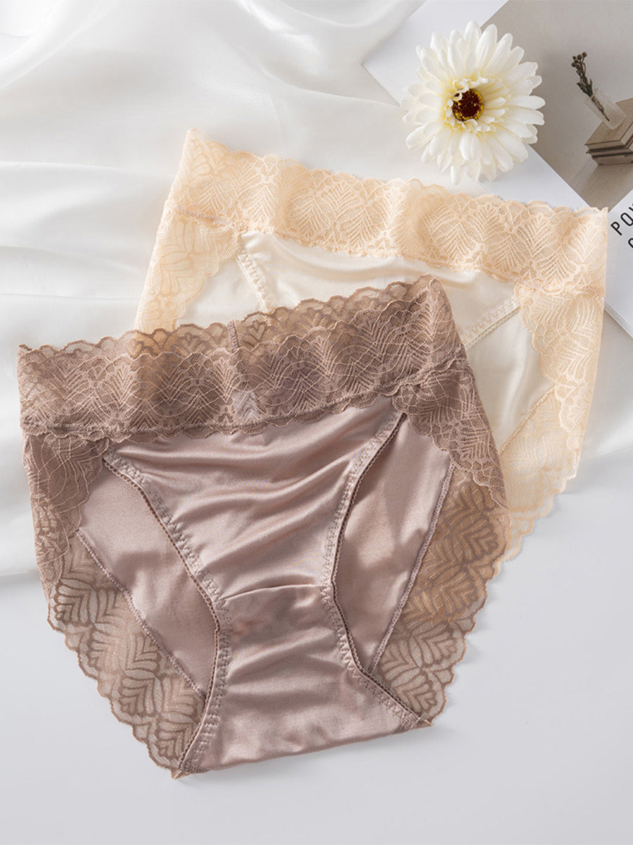 【Silky Comfort】贅沢シルク 総レースブラ ペアショーツ