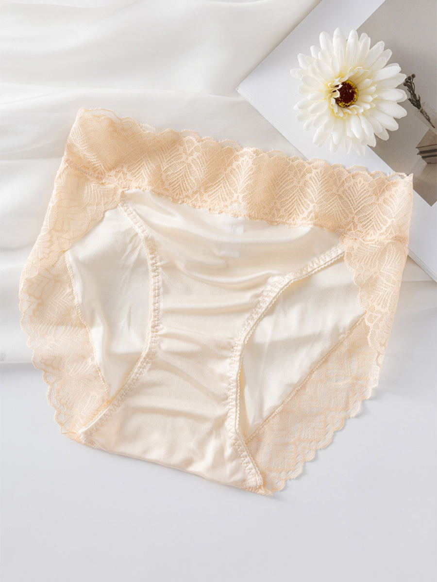【Silky Comfort】贅沢シルク 総レースブラ ペアショーツ