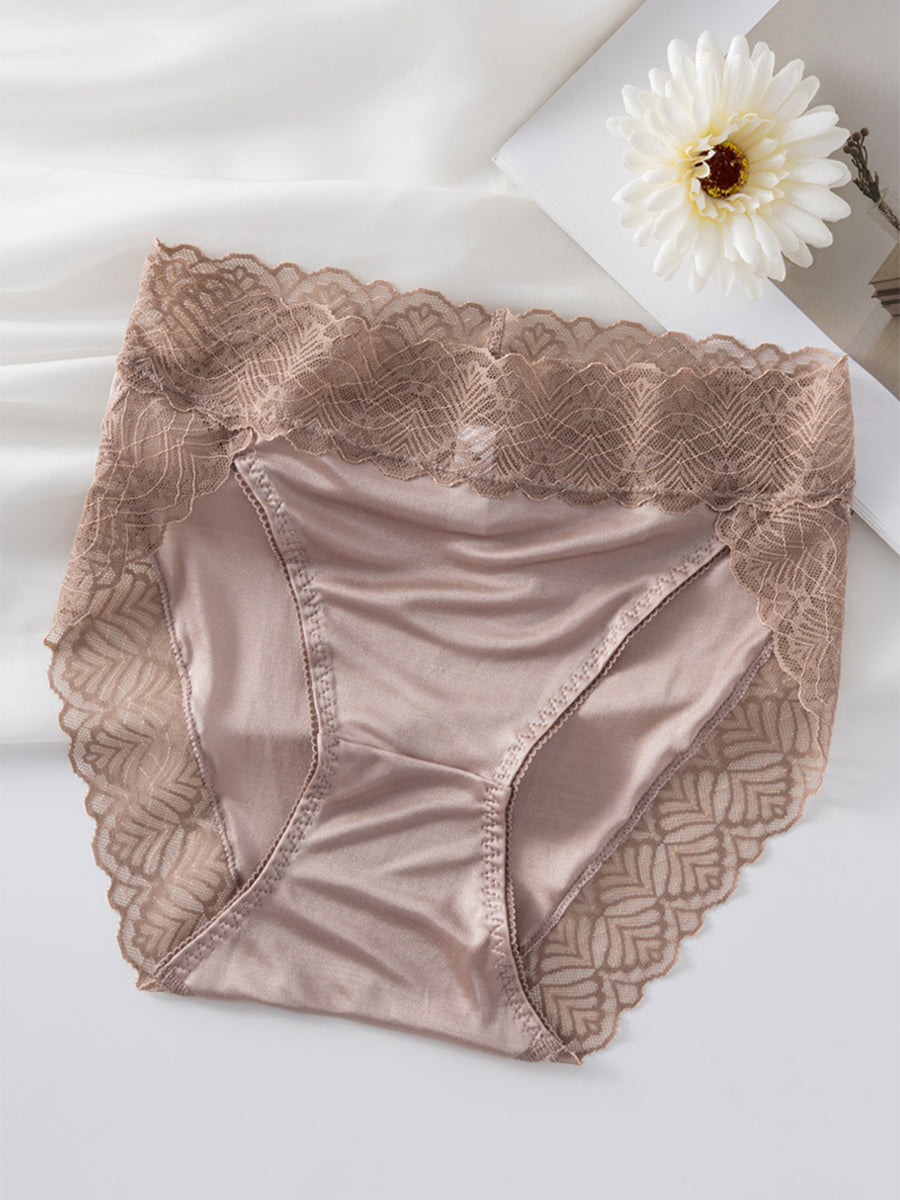 【Silky Comfort】贅沢シルク 総レースブラ ペアショーツ