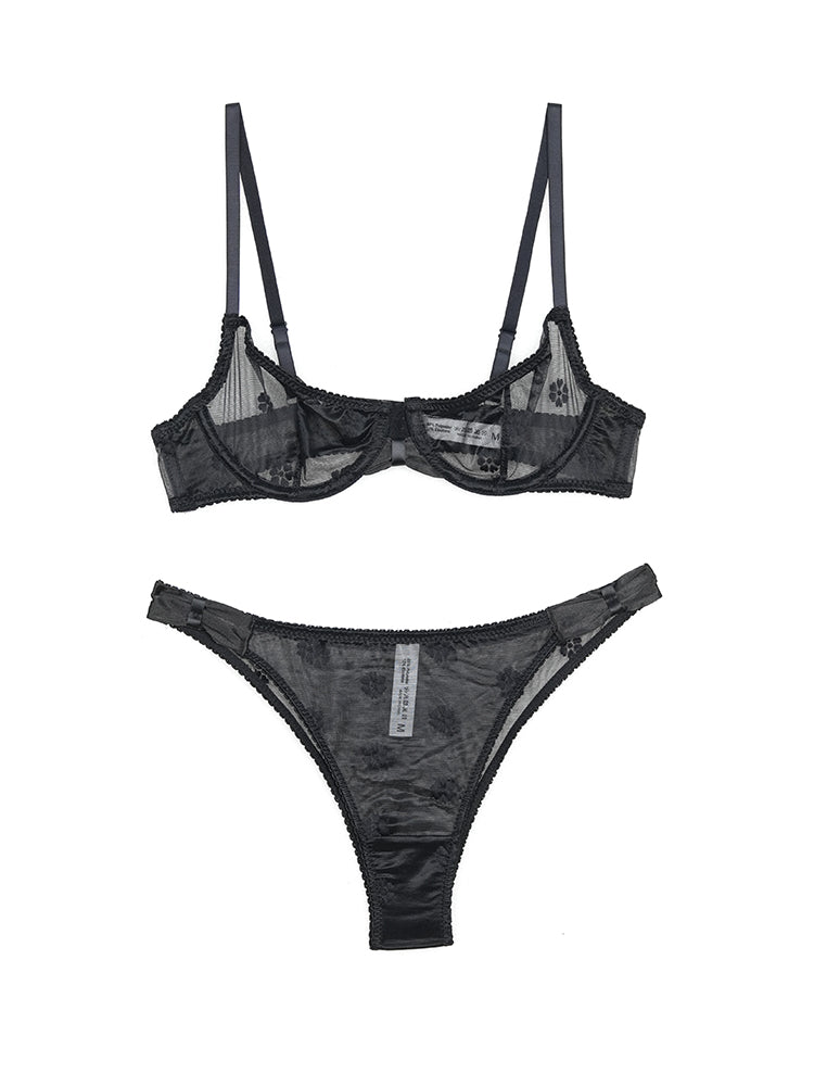 【ノンパテッド】大人可愛い総レースブラ＆ショーツ