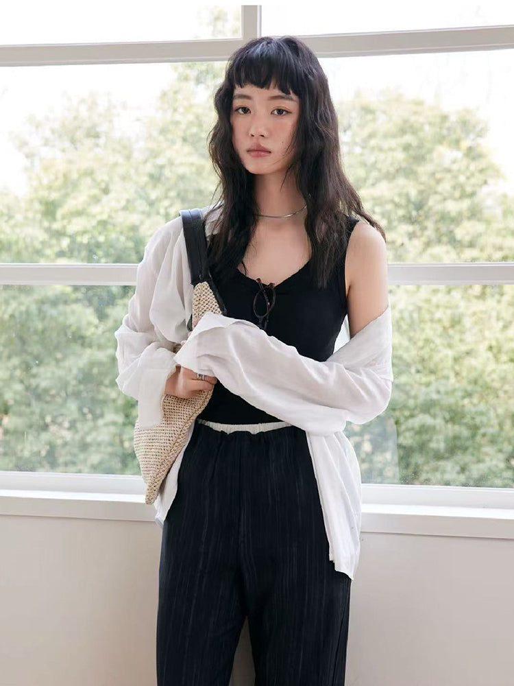 スリムフィット タンクトップ パッドなし