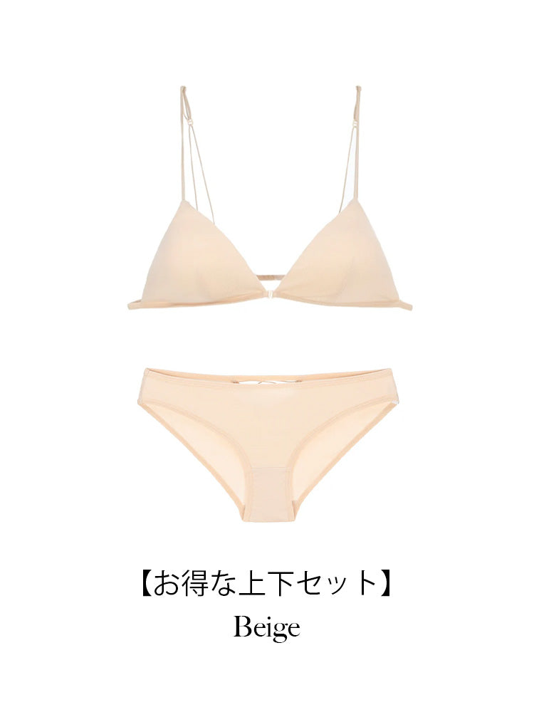 【ノンワイヤー】シンプルながら可愛い 三角カップ ブラジャー