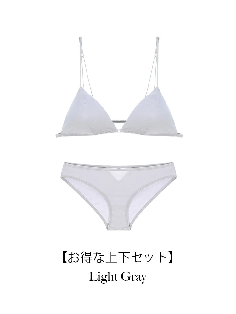 【ノンワイヤー】シンプルながら可愛い 三角カップ ブラジャー
