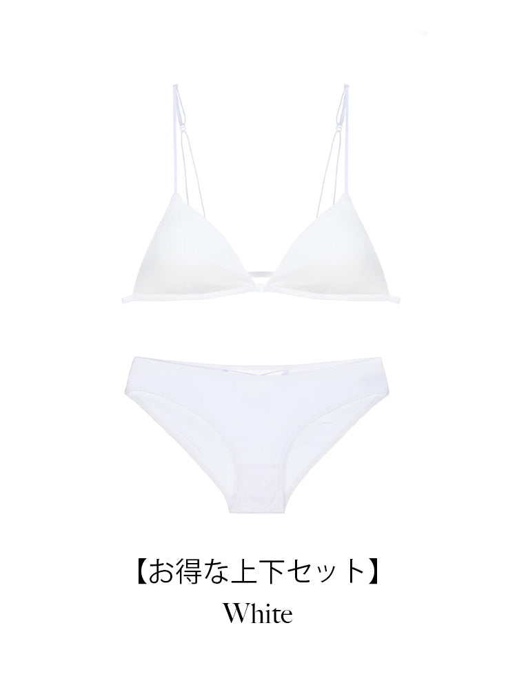 【ノンワイヤー】シンプルながら可愛い 三角カップ ブラジャー
